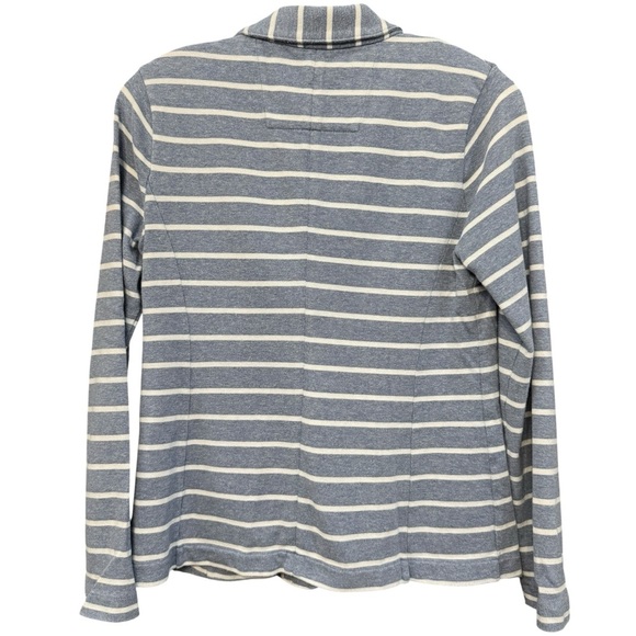 Nautica Women’s Small Striped Cotton Knit Blazer Blue White Casual Jacket - Picture 3 of 6
